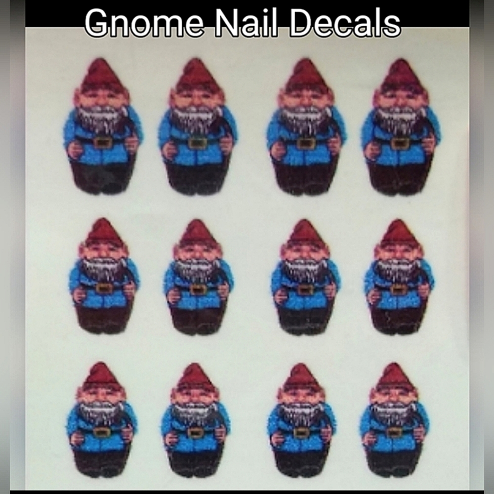 Gnome Fingernail Decals  New!